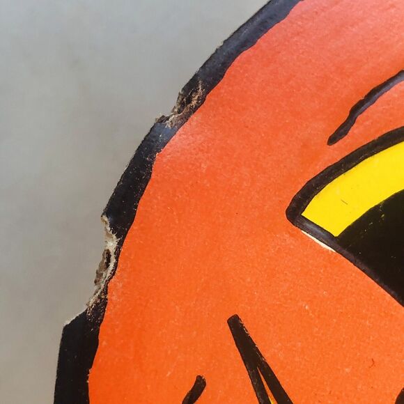 Vintage Halloween H E Luhrs Scarecrow Pumpkin Jack O’Lantern Cardboard Decor USA - Picture 5 of 12